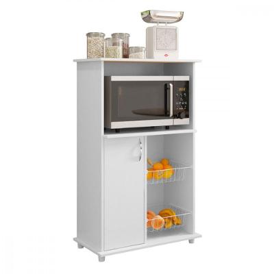 Balcão De Cozinha Balli 1 Porta Branco Brilho New Com 2 Cestos Notável Branco Brilho New