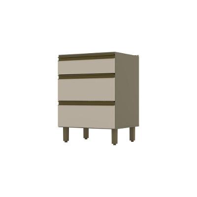 Balcão 03 Gavetas 60 Cm Duna Com Cristal