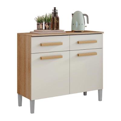 Balcão Para Cozinha Com 02 Portas E 02 Gavetas Juma Cor Atacama Off White Aramóveis