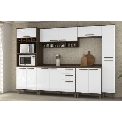 Cozinha 7 Pçs Armários E Balcões Castanho Branco Uv