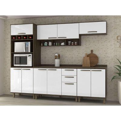 Cozinha 6 Pçs Armários E Balcões Castanho Branco Uv