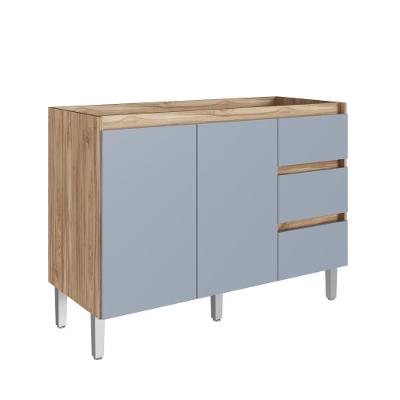 Balcão 120cm 2 Portas E 3 Gavetas Maldivas Decibal Carvalho Oak|briza