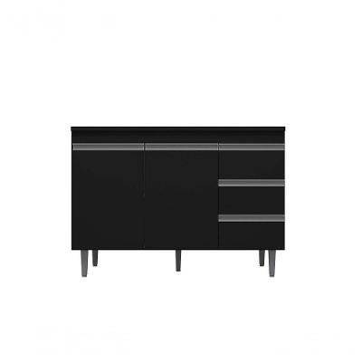 Balcão Gabinete De Pia Andréia 100Cm Preto S/ Tampo
