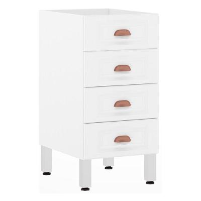Balcão De Cozinha S/ Tampo 40cm 4 Gavetas Branco Polar