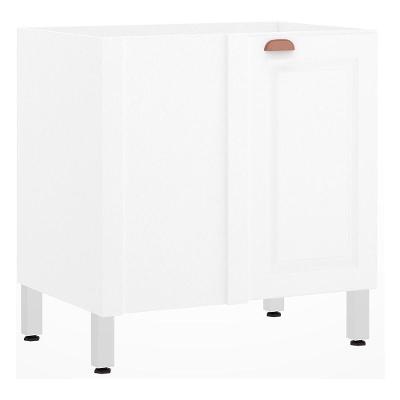 Balcão De Cozinha S/ Tampo Canto Reto 80cm 1 Porta Branco
