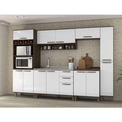 Cozinha 6 Pçs Armários E Balcões Castanho Branco Uv