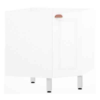 Balcão De Cozinha S/ Tampo Canto Diagonal 1 Porta Branco Po