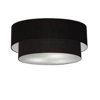 Plafon Duplo Cilíndrico Md-3063 Tecido 55x50cm Bivolt Preto - 3