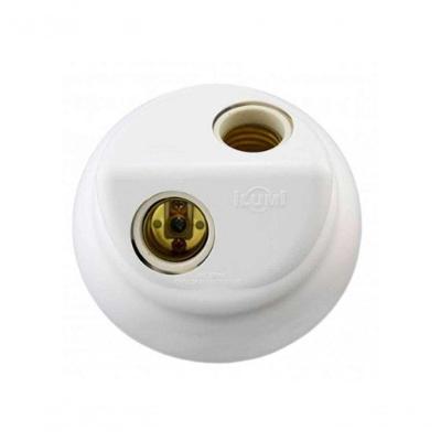 Plafon Ilumi Branco Borne Porc 100W 2 Lamp 18092