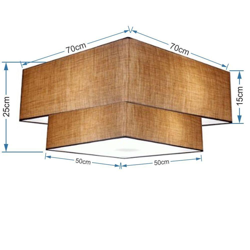Plafon de Sobrepor Quadrado Cúpula Palha - 4