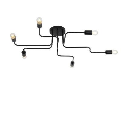 Plafon Taschibra Cronos Preto Para 6 Lâmpadas E27 Bivolt