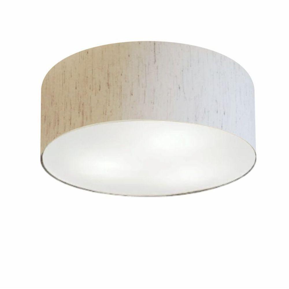 Plafon para Quarto Cilíndrico Cúpula Linho Bege - 1