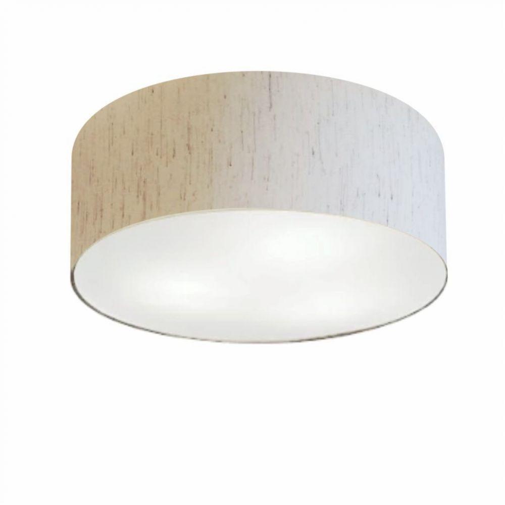 Plafon para Quarto Cilíndrico Cúpula Linho Bege - 2