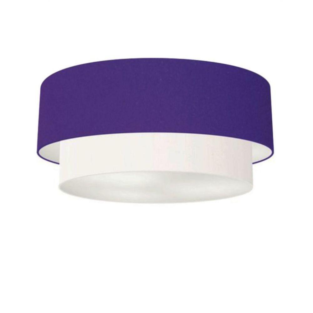 Plafon Dormitório Cilíndrico Cúpula Roxo Branco - 2
