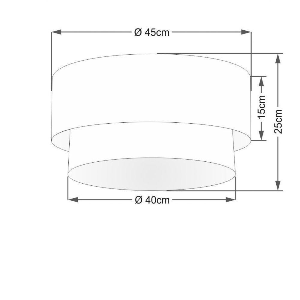 Plafon Para Sala Cilíndrico Cúpula Algodão Crú Branco - 2