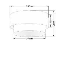 Plafon Para Sala Cilíndrico Cúpula Algodão Crú Branco - 1