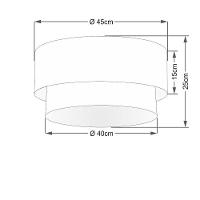 Plafon Para Sala Cilíndrico Cúpula Algodão Crú Branco - 3