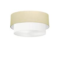 Plafon Para Sala Cilíndrico Cúpula Algodão Crú Branco - 4