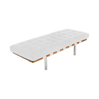 Banco Capri Barcelona 1,80M Couro Natural Branco Cor Branco