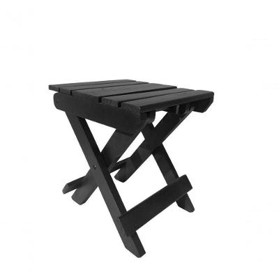 Banco Banquinho Dobrável Ripado Para Sentar (estilo Mesa) Preto