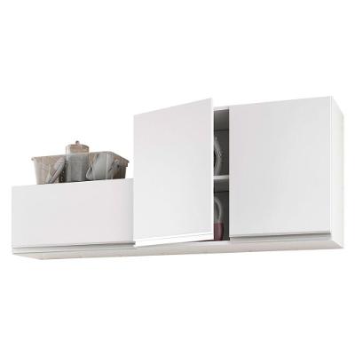 Kit área De Serviço E Lavanderia Com 02 Armários Aéreo 80cm 100% Mdf Branco - Abmaza