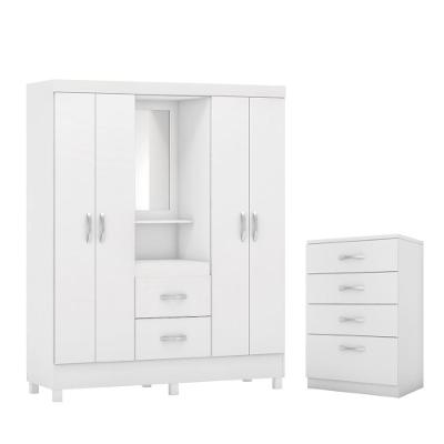 Jogo De Quarto Roupeiro E Comoda Essen Branco