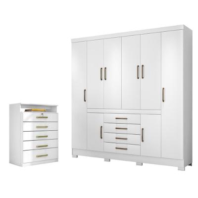 Jogo De Quarto Roupeiro E Comoda Jaen Branco