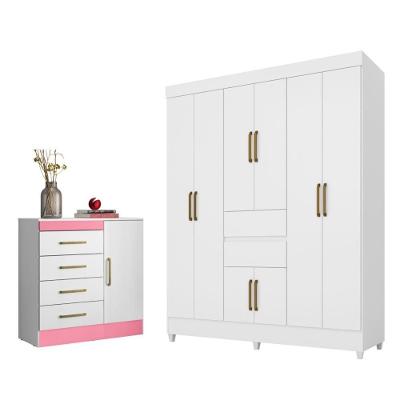 Jogo De Quarto Roupeiro E Comoda Jena Branco