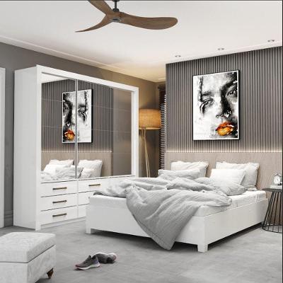 Quarto Completo Casal Anjos Premium E Cama De Casal Branco