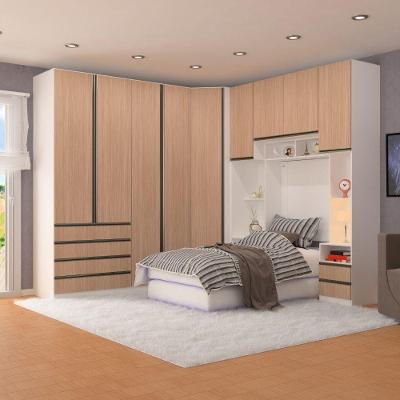 Quarto Completo Canto Com 7 Módulos Branco Com Cumaru