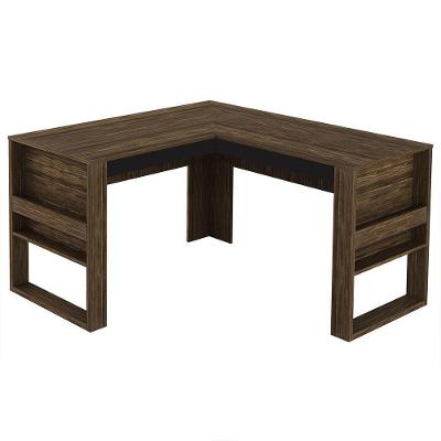 Mesa Angular Para Escritório Mdp Nogal preto