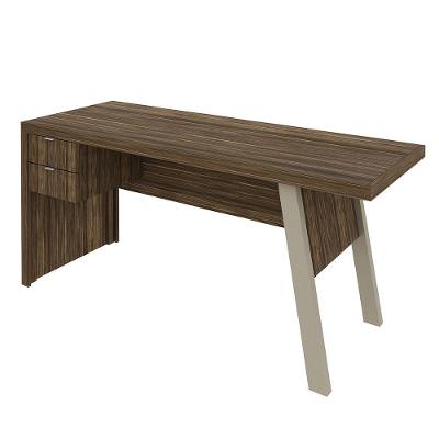 Mesa Com 2 Gavetas Para Escritório Mdp Nogal