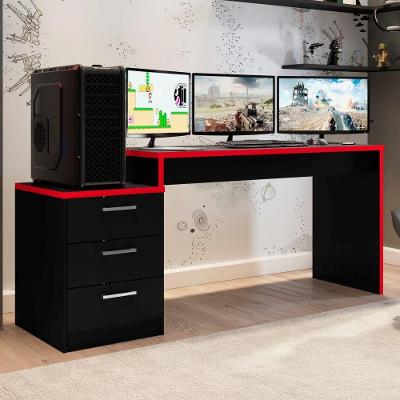 Escrivaninha Gamer Sandalus Preto Vermelho