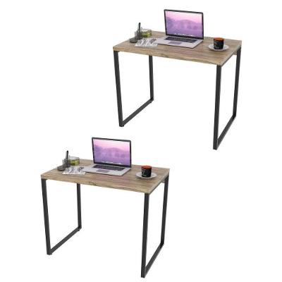 Kit 2 Mesas De Escritório Office 90cm Prisma C08 Carvalho