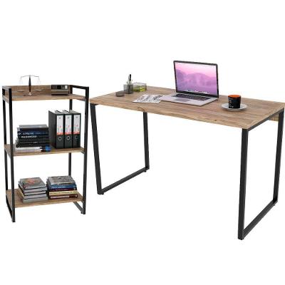Kit Mesa Para Escritório Com Estante 120 Cm Carvalho