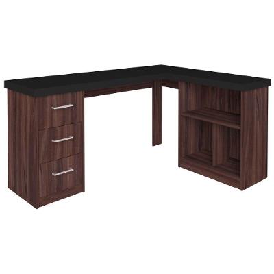 Mesa Para Escritório Escrivaninha Mali A02 Preto Ipê