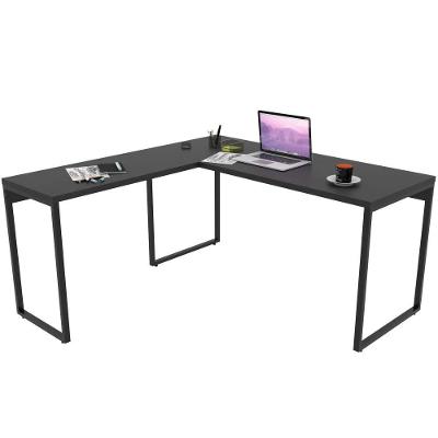 Mesa Para Escritório Estilo Em L 150x150cm Preto Onix