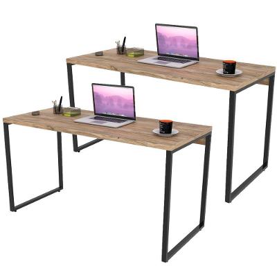 Kit 02 Mesas Para Escritório Home Office 135 Cm Carvalho