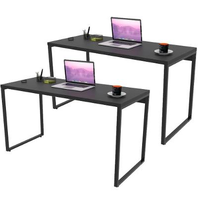 Kit 02 Mesas Para Escritório Home Office 135 Cm Preto Onix