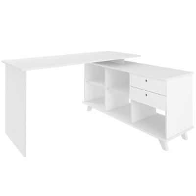 Mesa Para Escritório Escrivaninha Gold A2 Branco 2 Gavetas