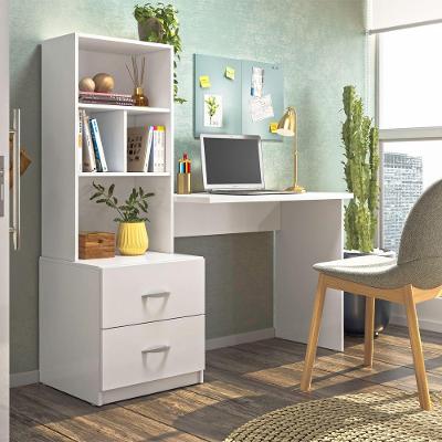 Escrivaninha Notebook Gaveta Cristal Branco