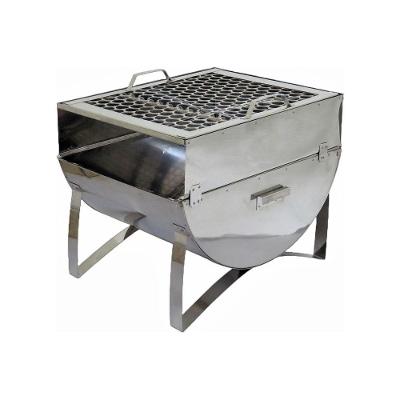 Churrasqueira Campeira Em Aço Inox Com Grelha 40X35X33Cm