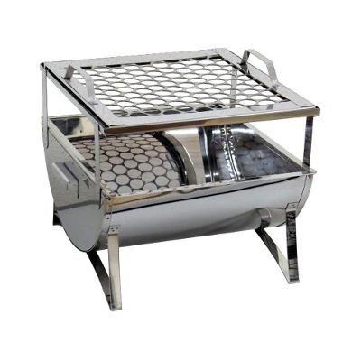 Churrasqueira E Aço Inox Com Grelha 30x28x24cm