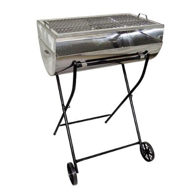 Churrasqueira Aberta Grill Inox Grelha E Carrinho 97X67X40Cm