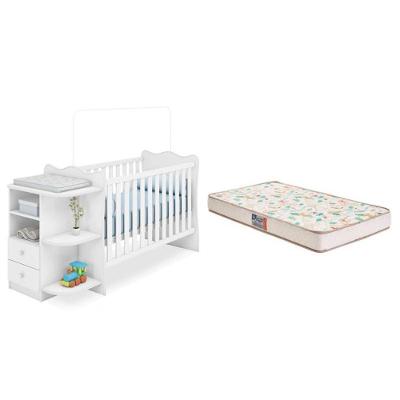 Berço c/Cômoda c/Colchão Gazin Branco-Fdecor