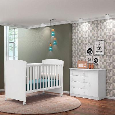 Kit Mini Cama E Cômoda Sapateira 1 Porta E 4 Gavetas Branco