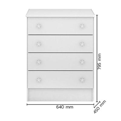 Kit Berço E Cômoda Infantil 4 Gavetas Brilhar Cor Branco