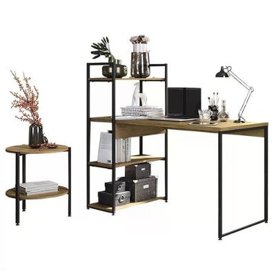 Kit Escritorio Mesa Escrivaninha E Mesa Lateral Industrial Crome 18 Freijo Preto Kappesberg