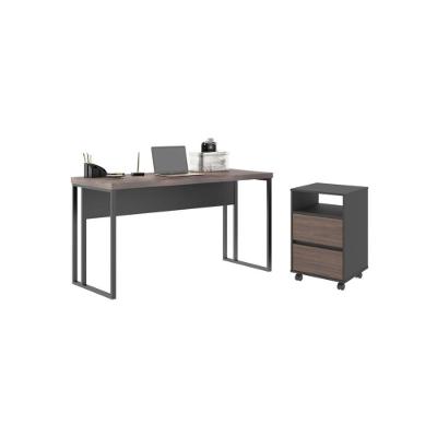 Mesa E Gaveteiro 2 Gavetas Vila Freijo Preto