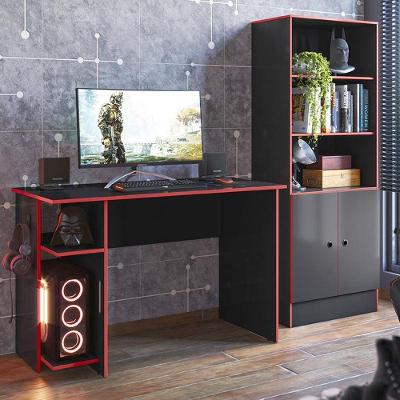 Kit Mesa Computador Gamer 3875 E Armario 2 Portas 4095 Preto/Vermelho Preto/Vermelho